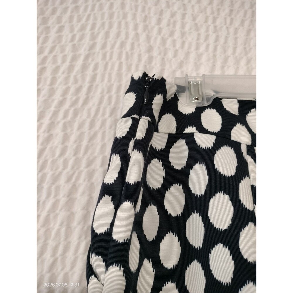 Ann Taylor Loft Skirt Above Knee Length Navy Blue Polka Dot Sz 8 Pockets Lined - Picture 6 of 10